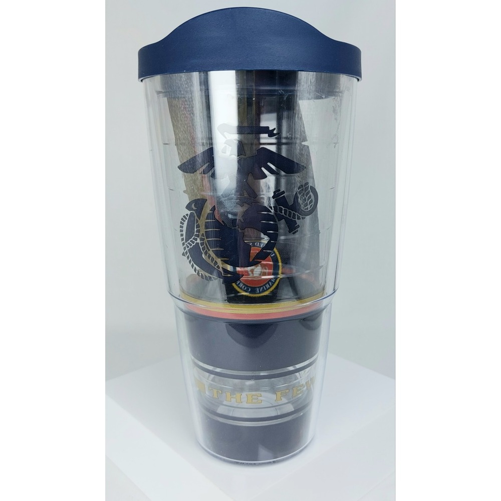 Tervis Official USMC Transparent Insulated Cup Tumbler with‎ Lid 30oz